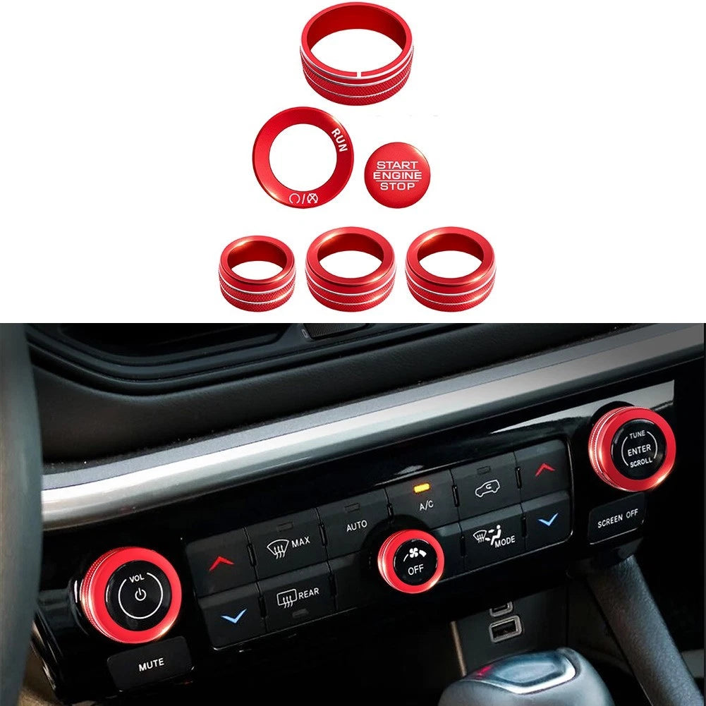 6pcs Aluminum Knob Covers for Jeep Compass (2022–2026)