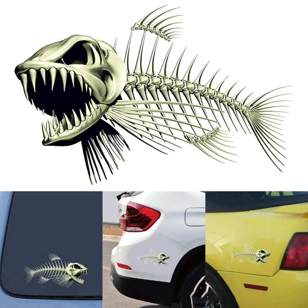 Skeleton Fish Car Decal for Universal Fit (28x15CM)