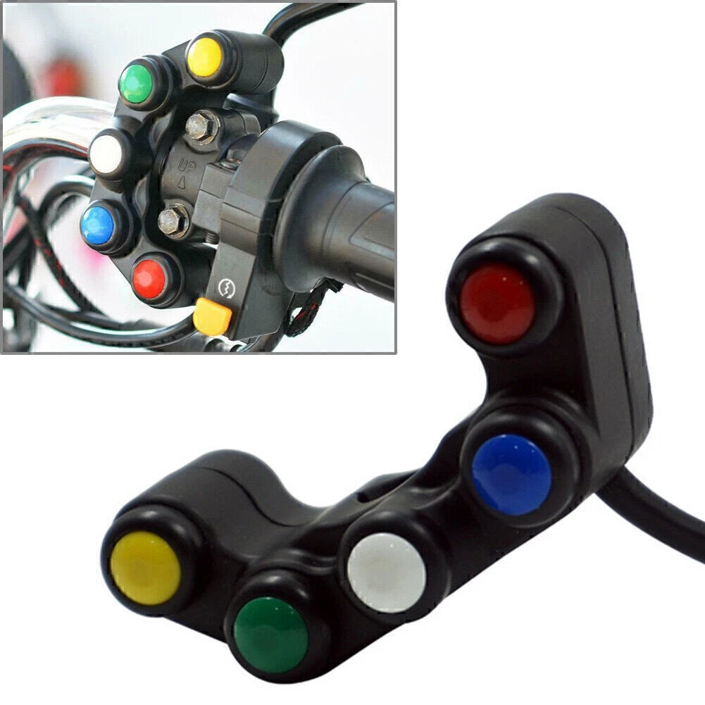7/8" 22mm Universal 5-Button Handlebar Switch for Motorcycle