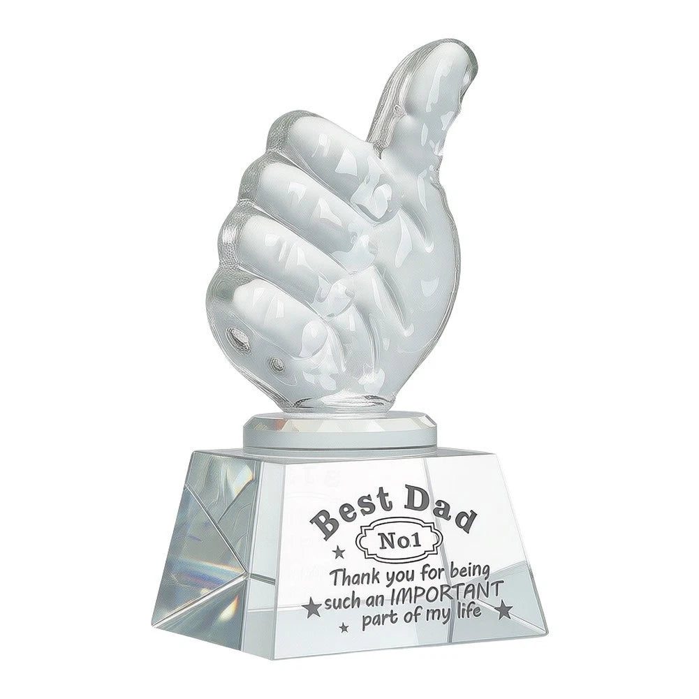 Great Dad Trophy Clear Optical Gemstone Desk Decor 4.8x2.6 Inches