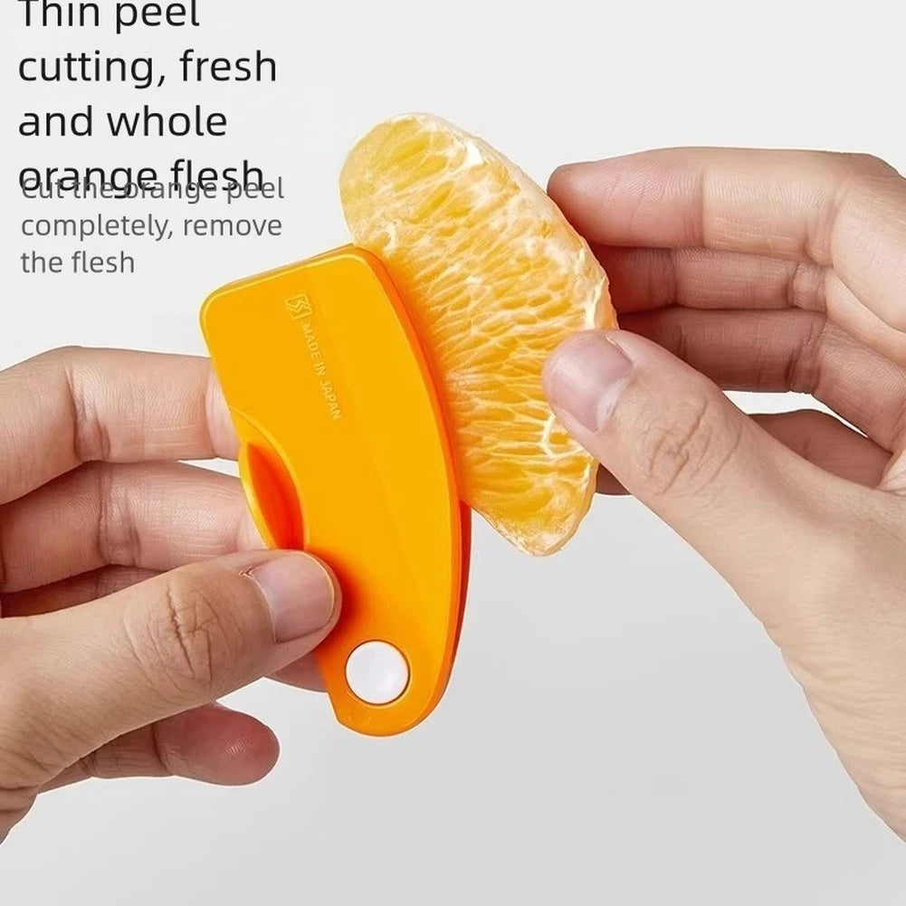 Set of 4 Folding Citrus Peelers with Stainless Steel Blade for Multi Fruit Use