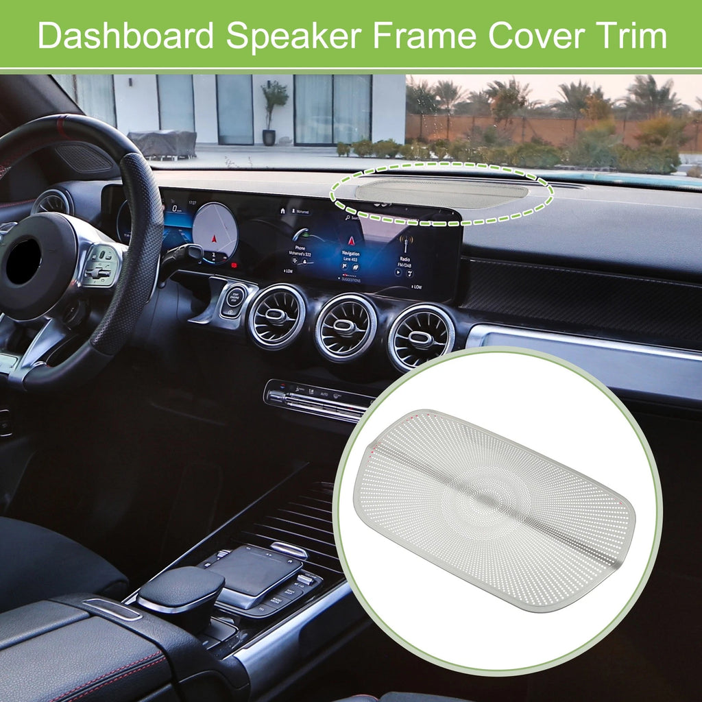 Dashboard Speaker Frame Cover Trim for Mercedes Benz GLB (2020–2022) Silver Tone