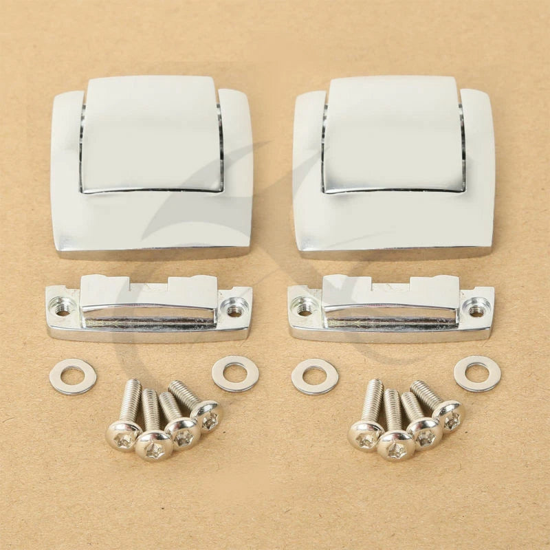 Chrome Razor Chopped Trunk Latch Hinges for Harley Touring (1988–2013)