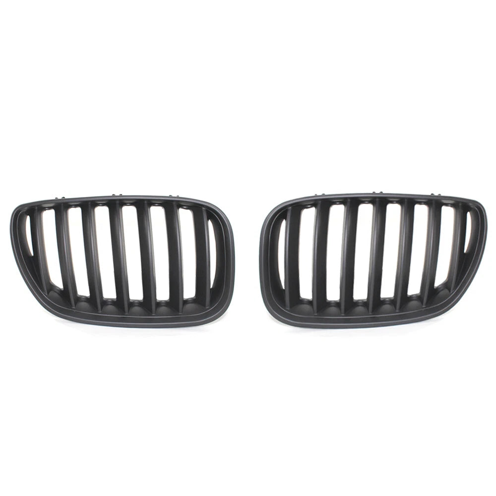 Pair of Matte Black Front Kidney Grilles for BMW X5 E53 (2004–2006)