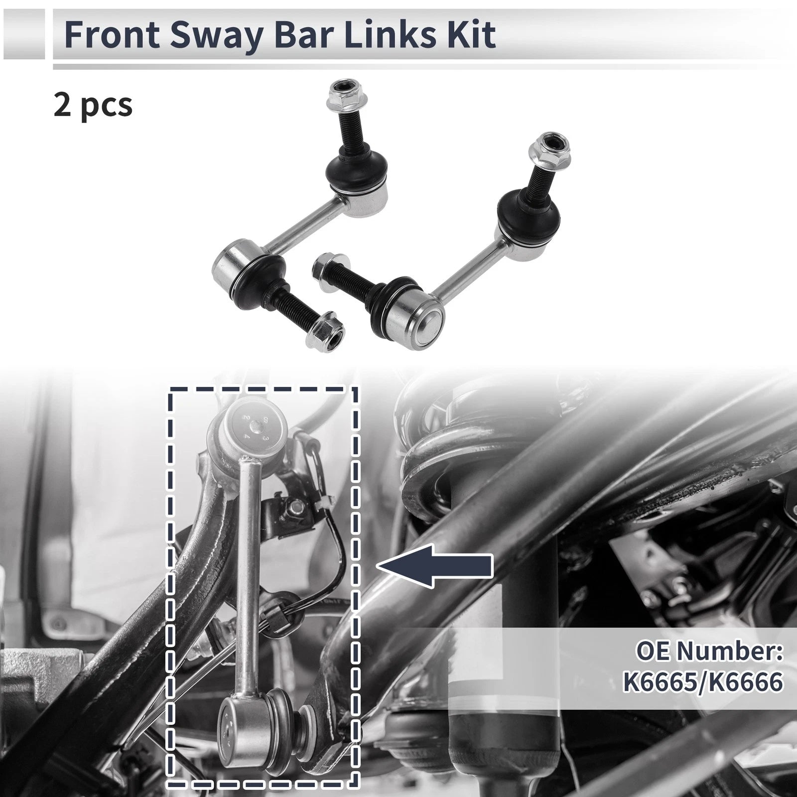 Front Stabilizer Bar Links Replacement No Bushing for Isuzu Ascender (2003–2015)