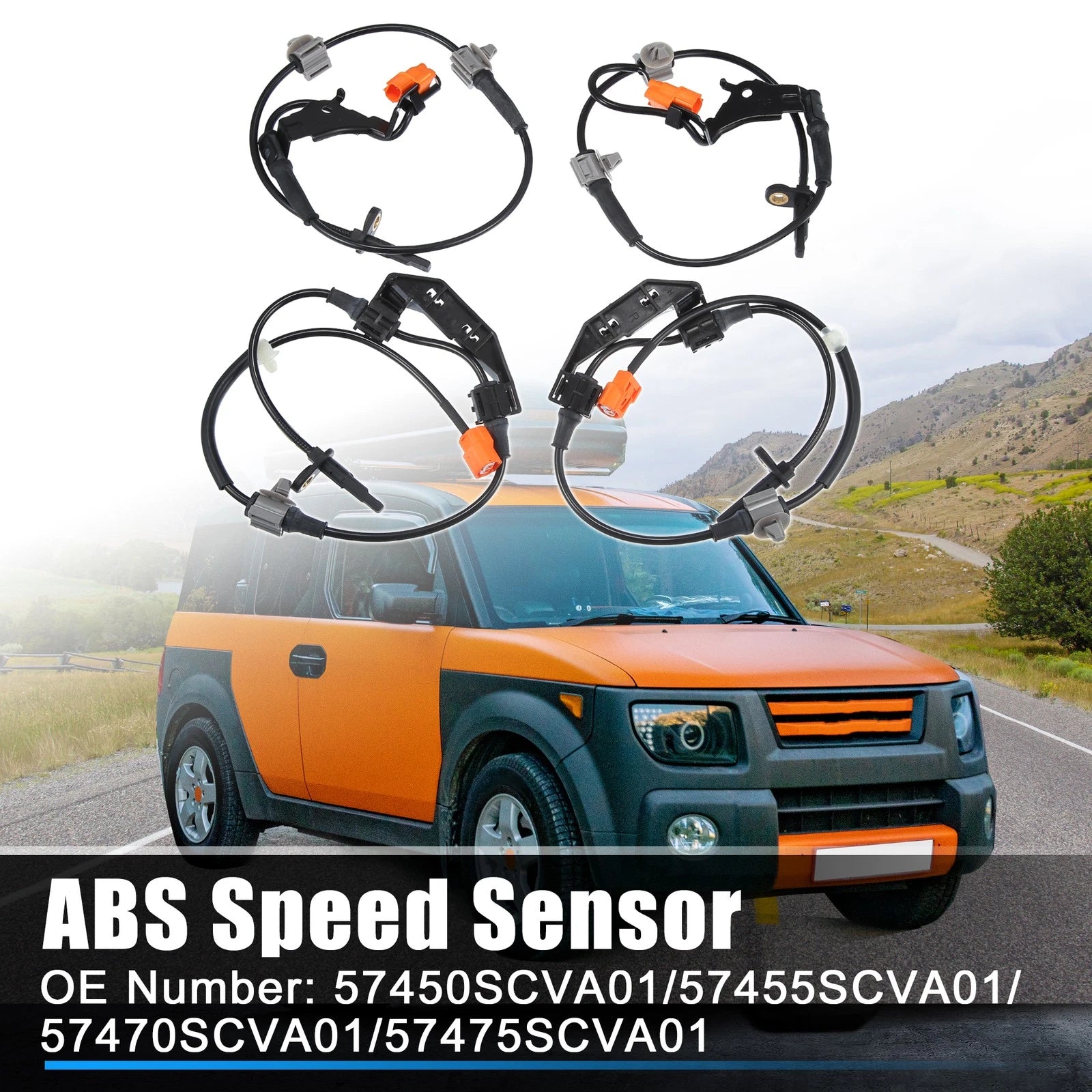 ABS Speed Sensor Front Left Right Set for Honda Element (2003–2011)