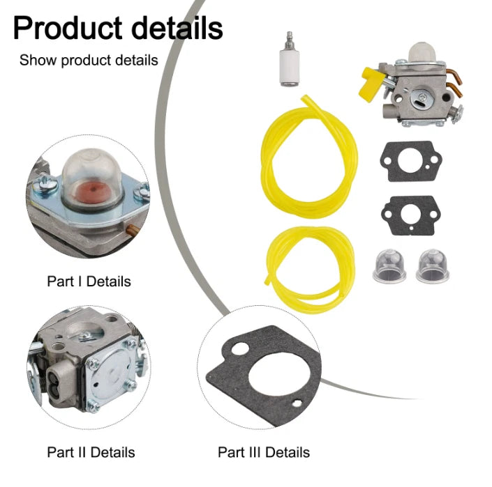 Replacement Carburetor Kit for Homelite RBC30SET RLT30CET