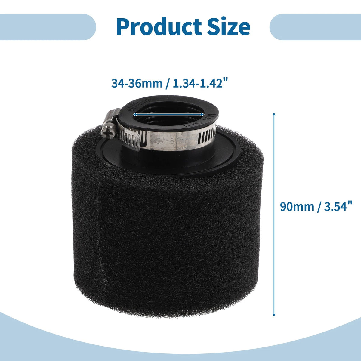 Set of 1 Air Filter for Universal Motorcycle (34-36 mm, Rubber Foam)