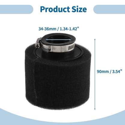 Set of 1 Air Filter for Universal Motorcycle (34-36 mm, Rubber Foam)