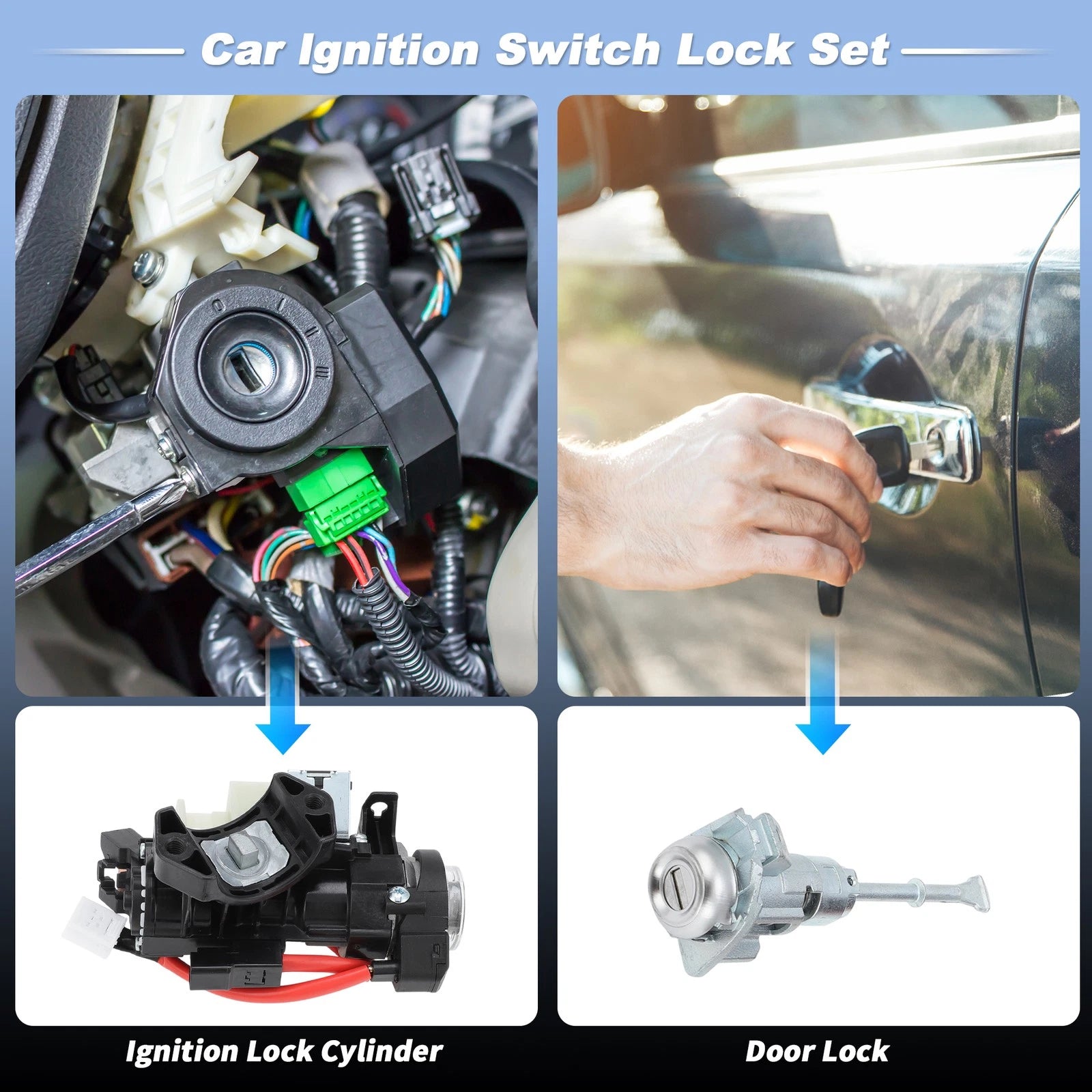 Ignition Lock Switch and Door Lock with Key for Hyundai Elantra (2017–2020)