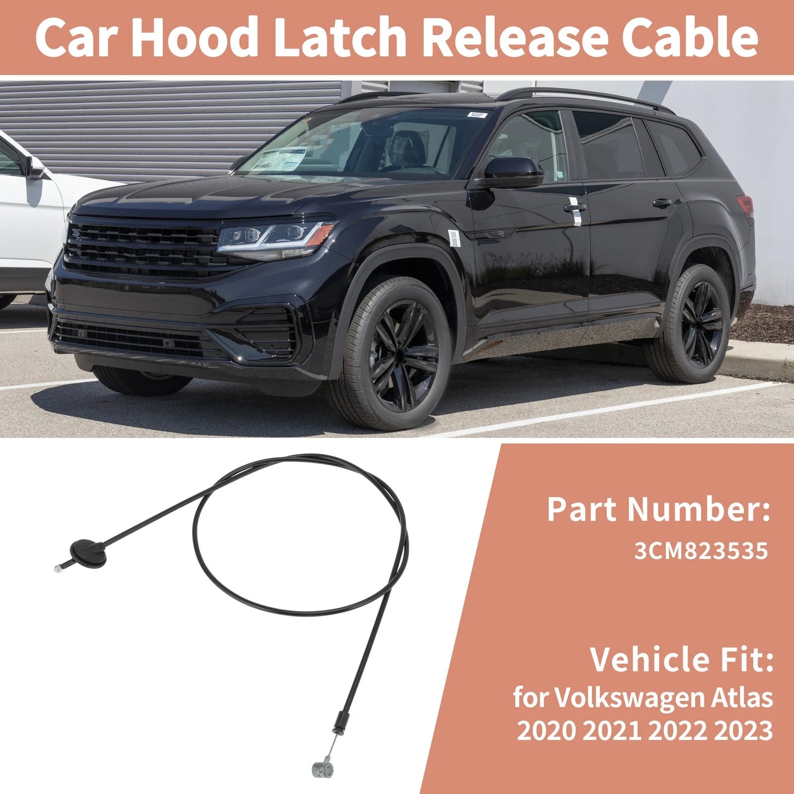 Hood Release Cable Front for Volkswagen Atlas (2020–2023)