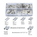 200PCS Non Insulated Auto Wire Butt Connectors for Car Electrical Terminals