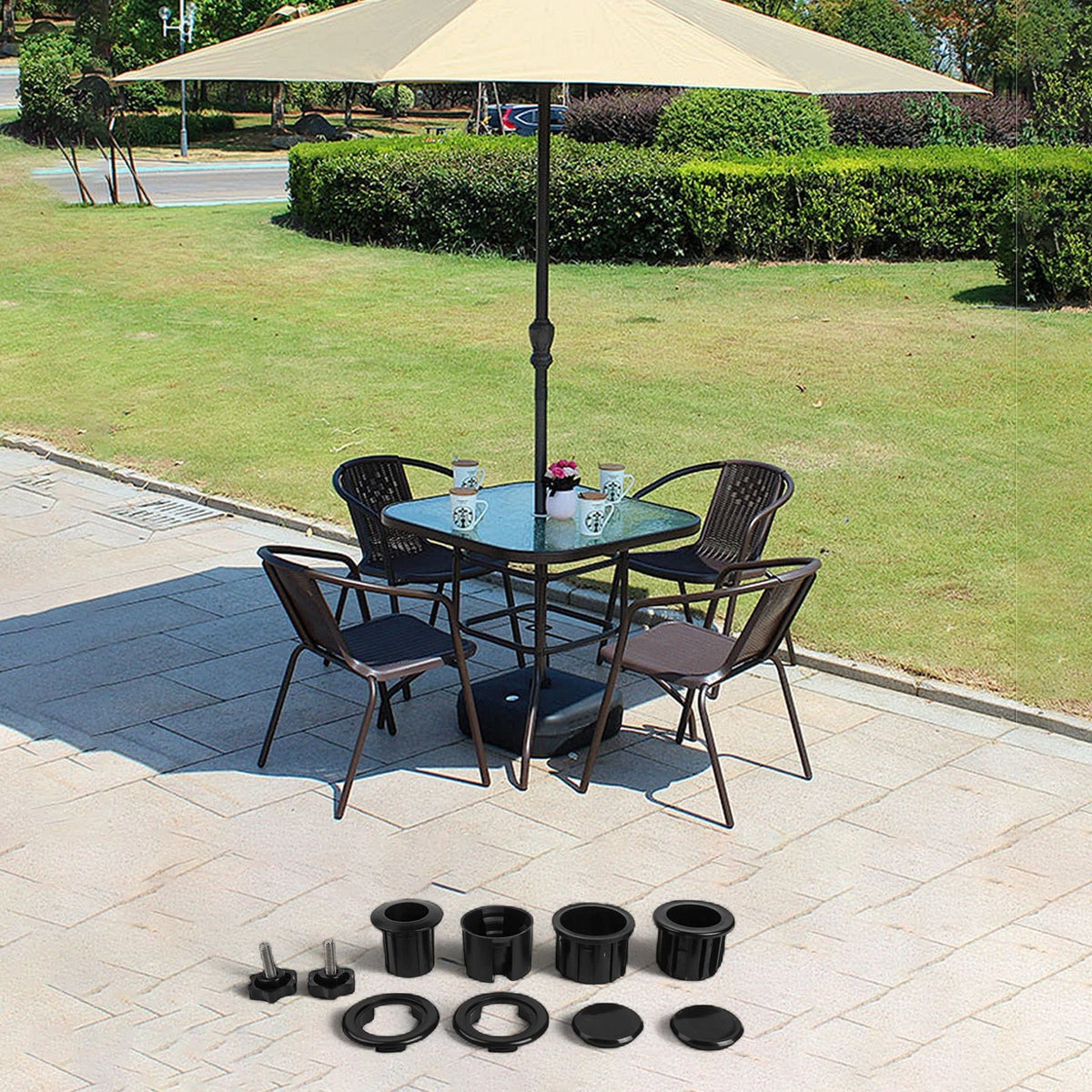 Fixing Screws and Pipe Sleeves for Sun Umbrella Base Bracket