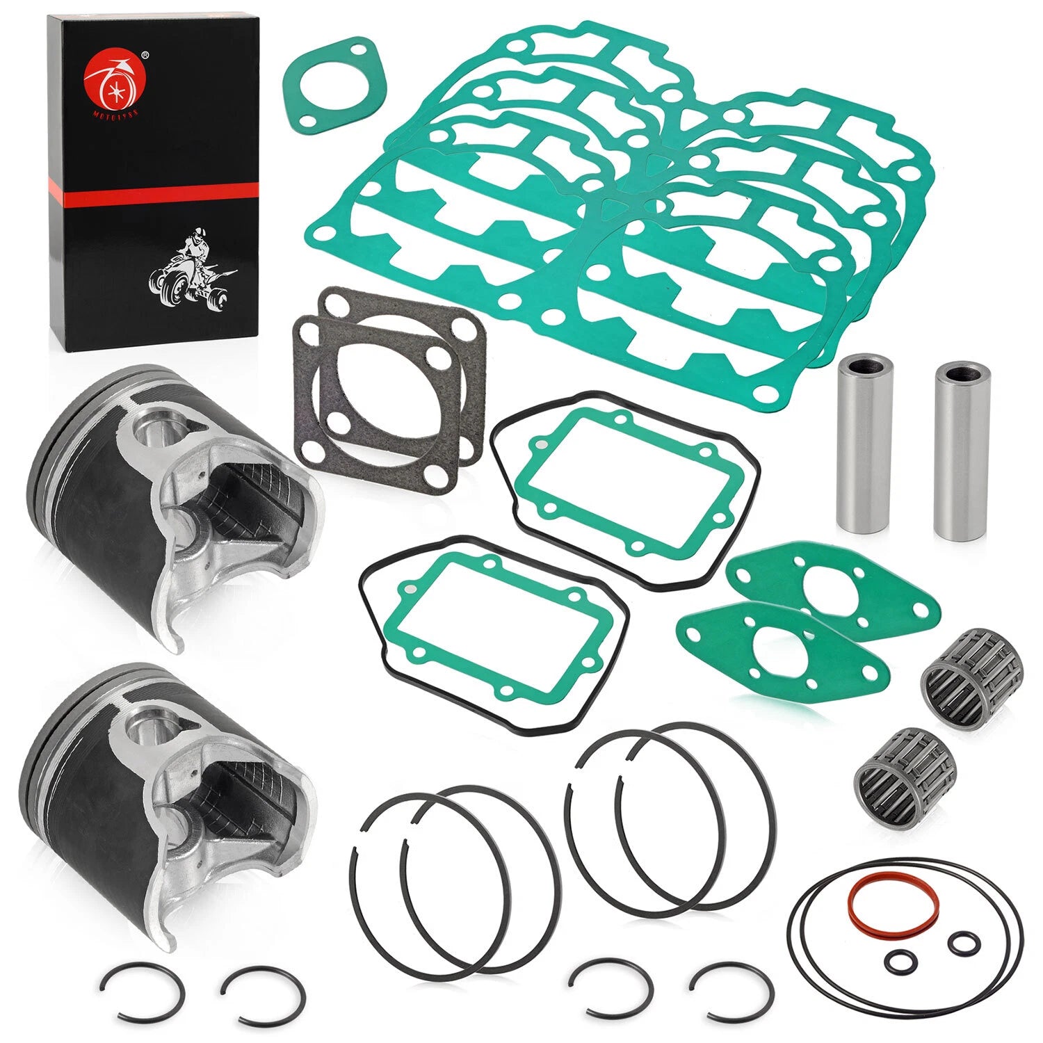 Set of 2 Pistons 82mm STD Dual Ring for Ski-Doo GTX 800 (2005–2007)
