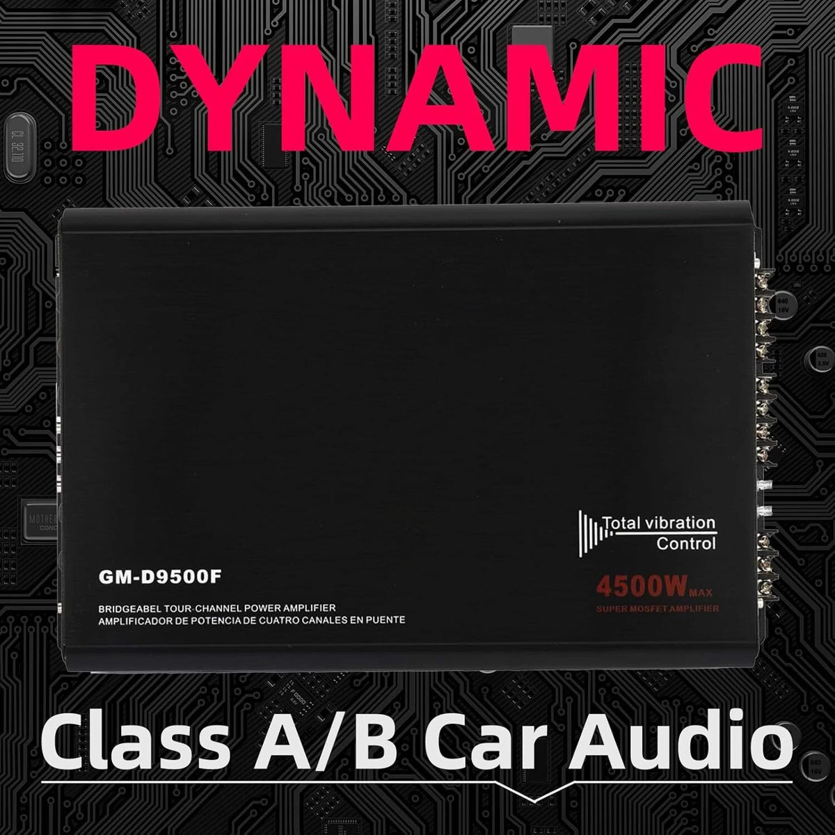 4-Channel 4500W Car Power Amplifier for Universal Vehicles