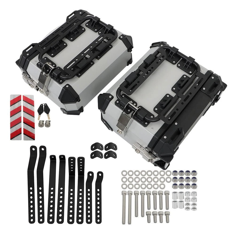 36L Hard Saddlebag Box Trunk for Motorcycle (with Support Rack)