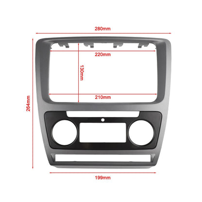 Facia Panel for Skoda Octavia Double Din Grey (Air Conditioning Use)