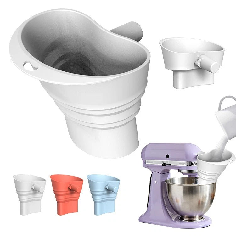 Silicone Spill Foldable Flour Funnel for KSM150 Tilt Head Mixers