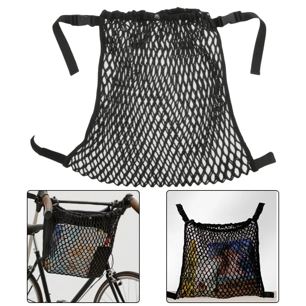 Mesh Hanging Stroller Organizer Bag for Diapers (Large Capacity, Adjustable)