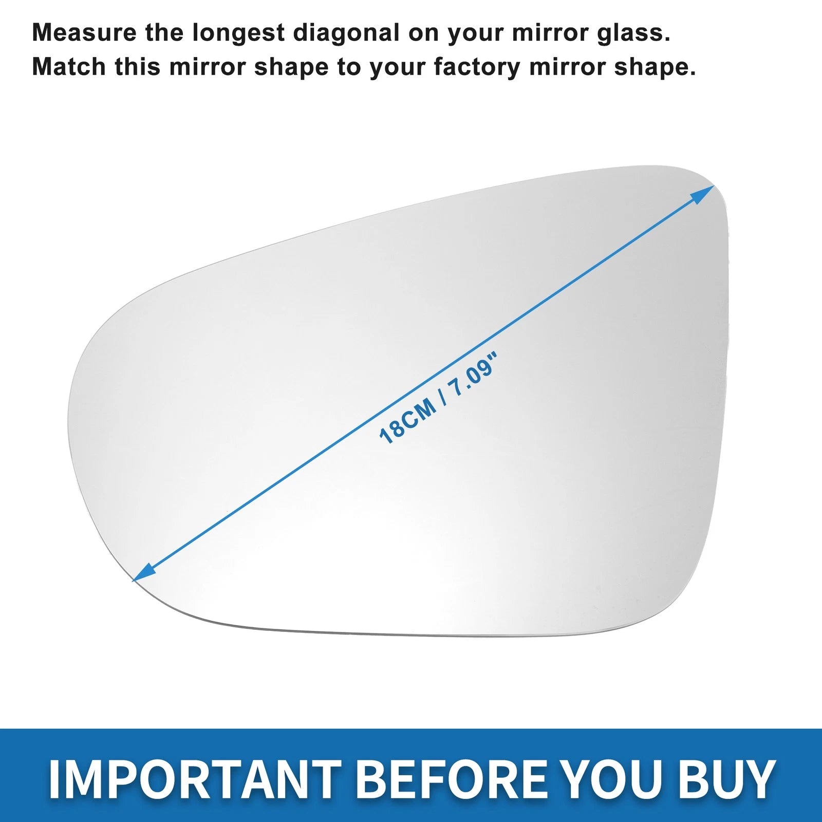 Heated Left Side Mirror Glass Replacement for Volkswagen Golf Mk6 Touran (2011–2015)