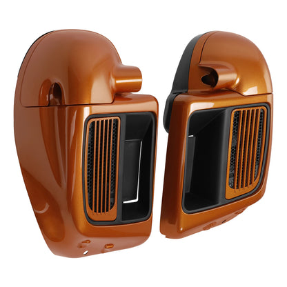 Lower Vented Fairings for Harley Touring Road Glide (2014–2023) Amber Whiskey
