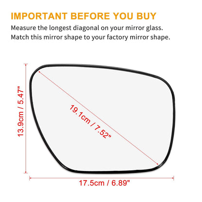 Heated Side Mirror Glass with Backing Right for Mazda 5 CX-7 CX-9 (2007–2015)