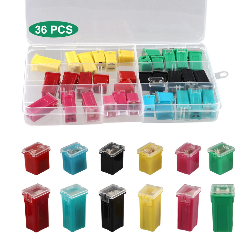 36pcs Car Fuse Assortment Kit Fire Resistant