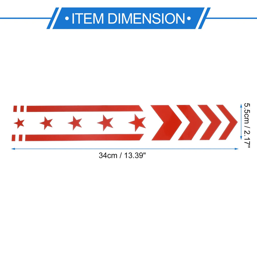 Reflective Bumper Decal Red Square Arrow for B (Personalized)