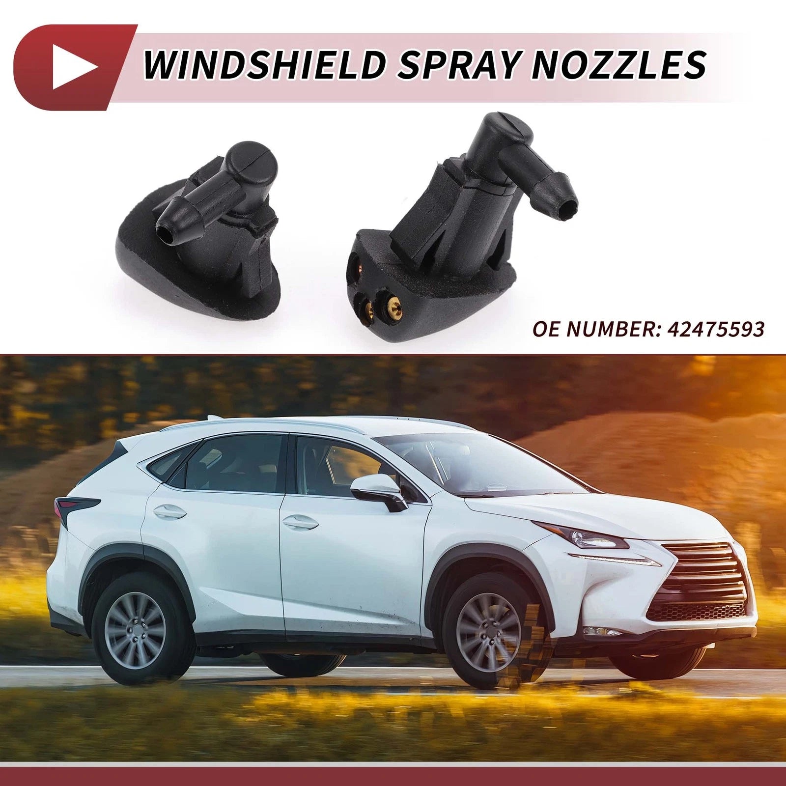 Front Windshield Washer Nozzle Replacement for Chevrolet Cruze 2008-2012