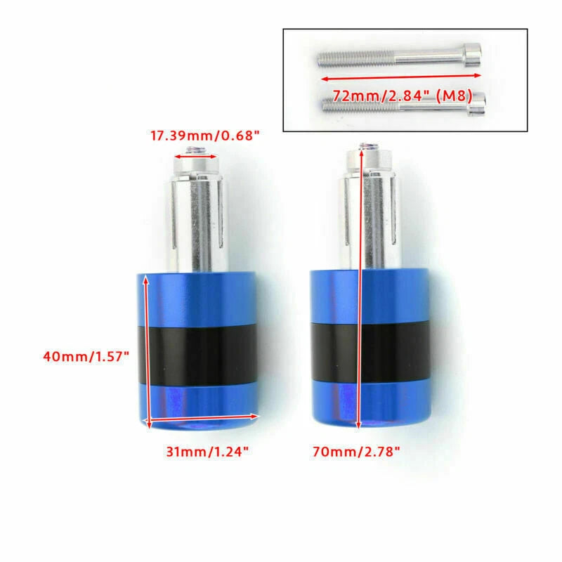 Set of 2 Heavy Weight Vibration Reducing Handle Bar Ends 7/8" 22mm