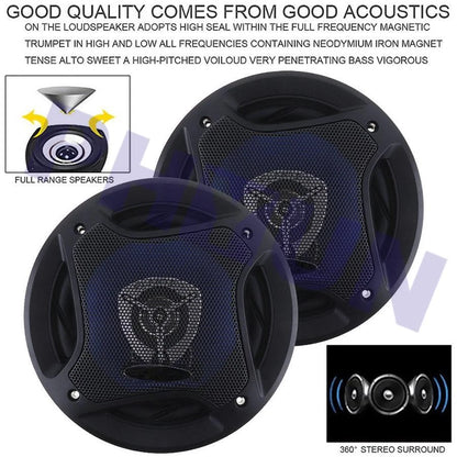 2Pcs 6.5 Inch 500W Coaxial Speakers for Car Audio Systems