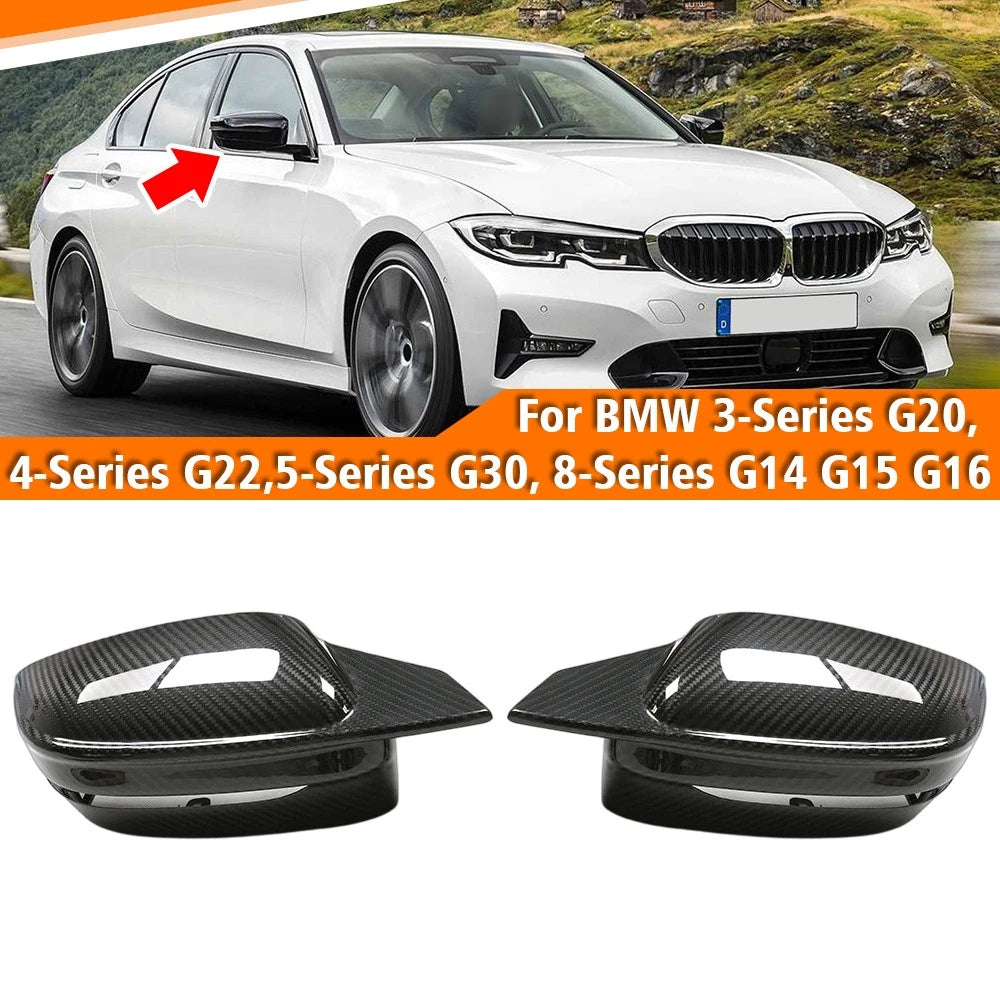 M3-Style Dry Carbon Fiber Mirror Cap Cover for 5-Series G30, 8-Series G14 G15
