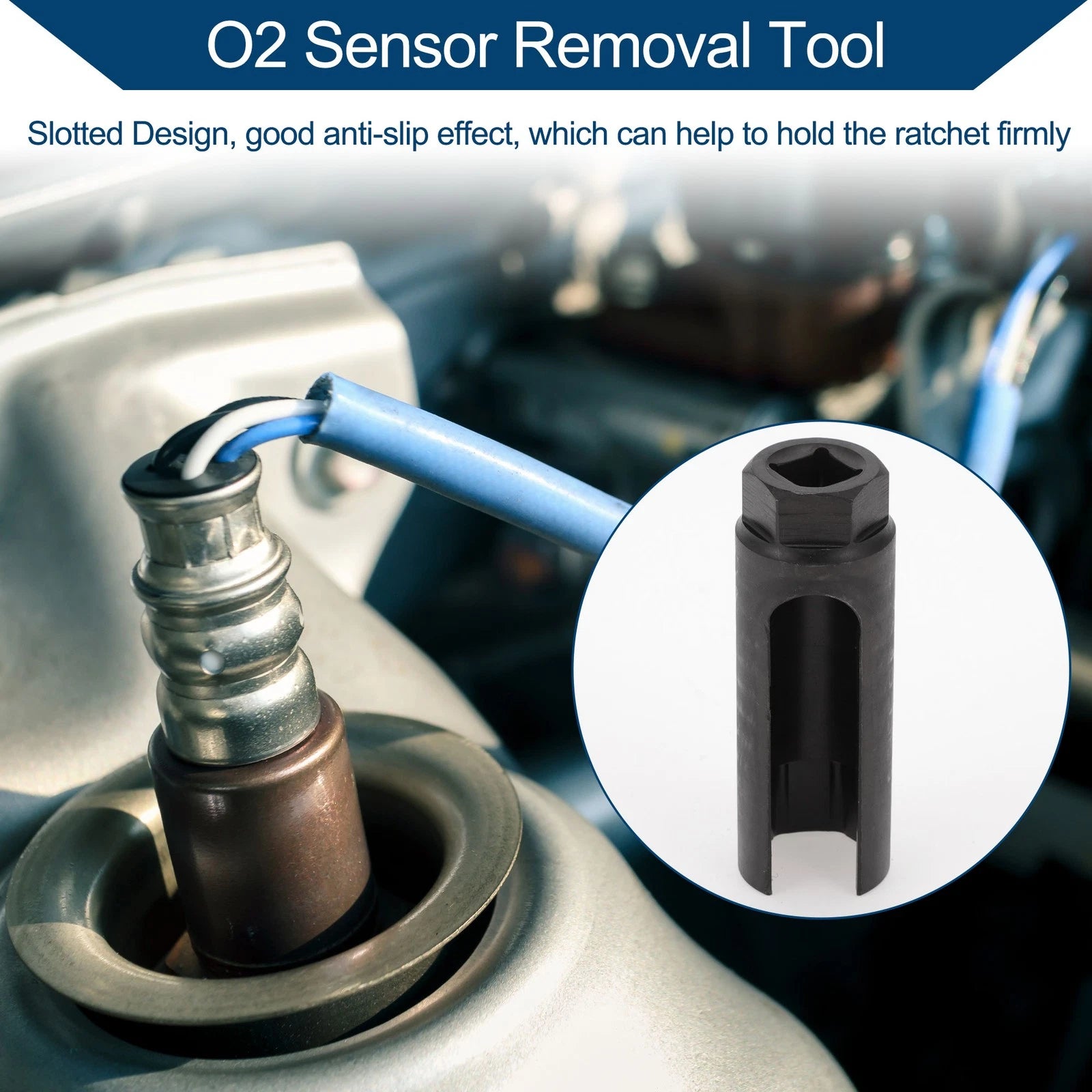 Oxygen Sensor Socket 22mm for Universal Vehicles (1/2 inch, 6 Point)