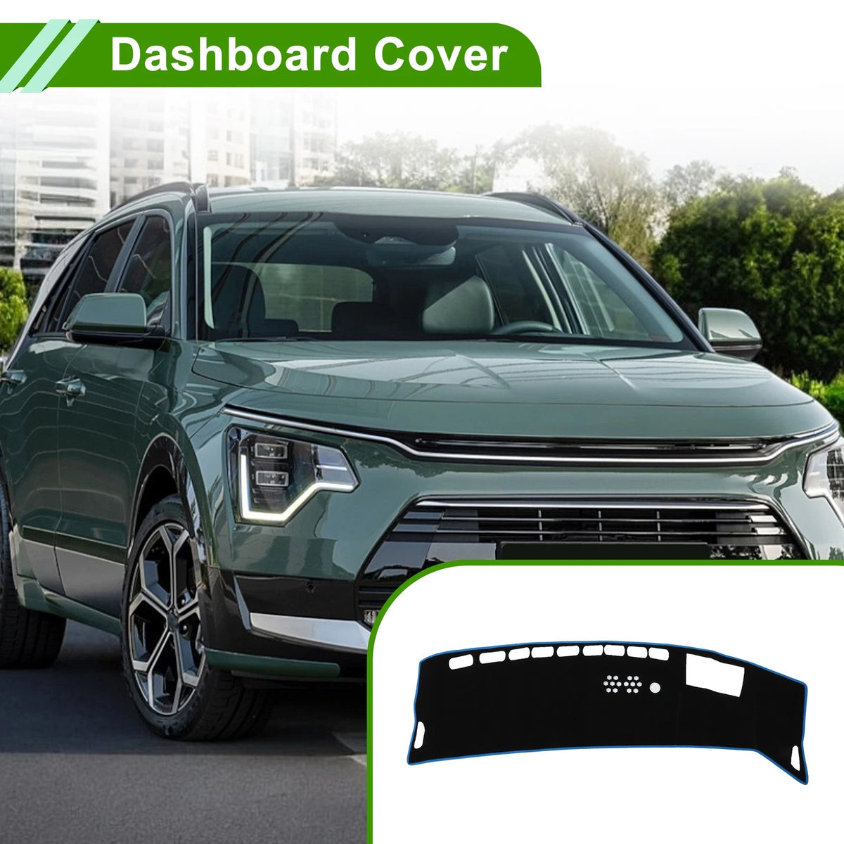 Dashboard Cover for Kia Niro (EV/PHEV/HEV) (2023–2025) Polyester Black Blue