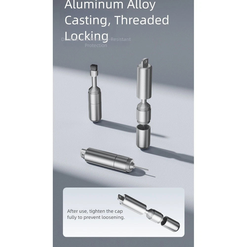 2X Aluminum SIM Card Ejector & Cleaning Brush Set for Universal Use