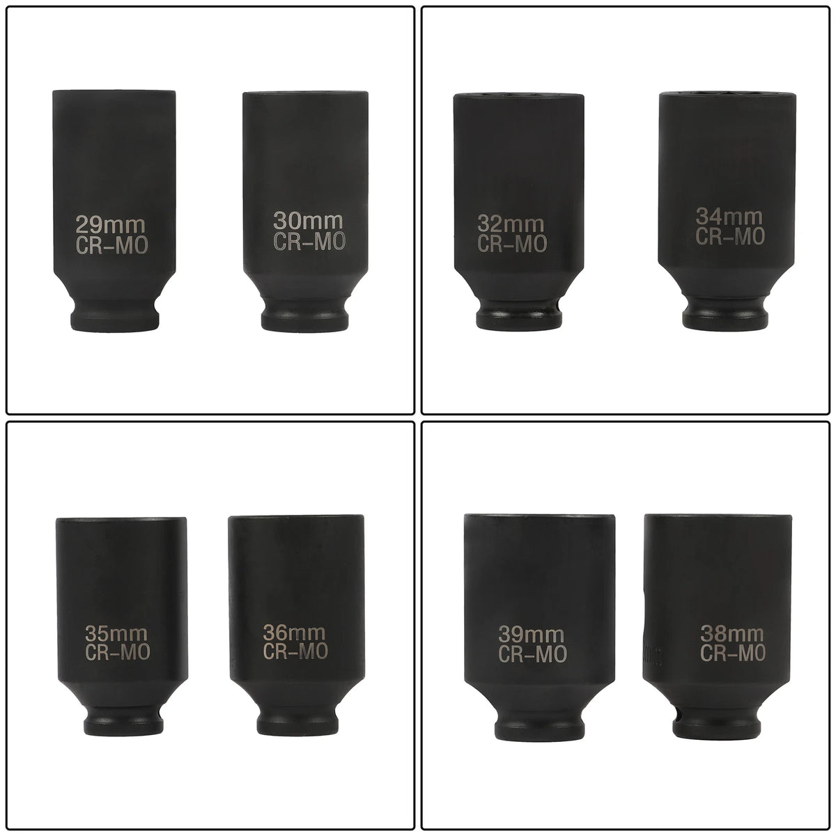 8Pcs 1/2" Impact Socket Set for Spindle Axle Nut 29-39mm (Universal)