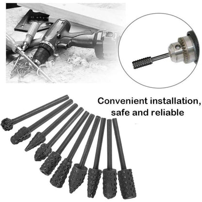 3mm Shank Rotary File Set of 10 for Grinding (40mm-45mm)