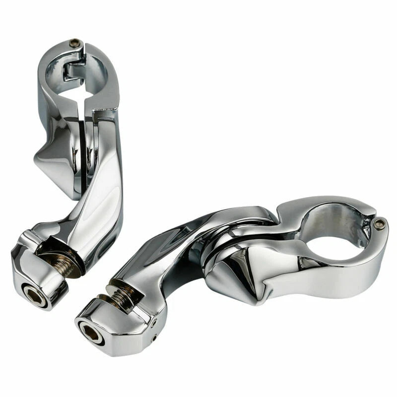 Adjustable Short Angle Highway Footpeg Mount Bracket for Harley (Fits 1 1/4")
