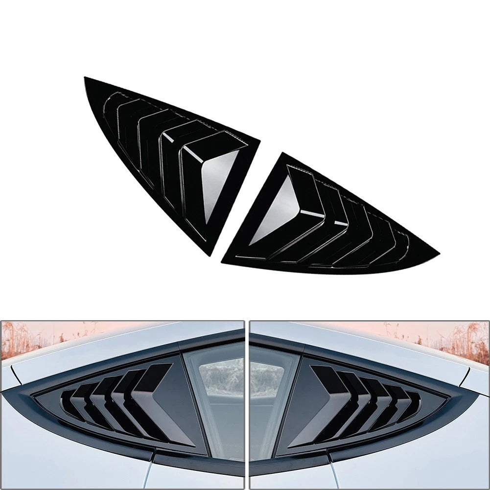 Rear Window Louver Shutter Cover Trim for Tesla Model 3 (2024+) - Gloss Black
