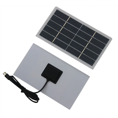 2W Solar Charging Panel with Type C Output for Phones and Security Devices