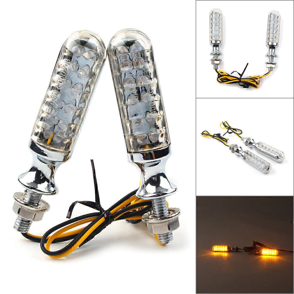 10mm Turn Signal Light Indicator Bulbs for Universal Vehicles (Chrome)