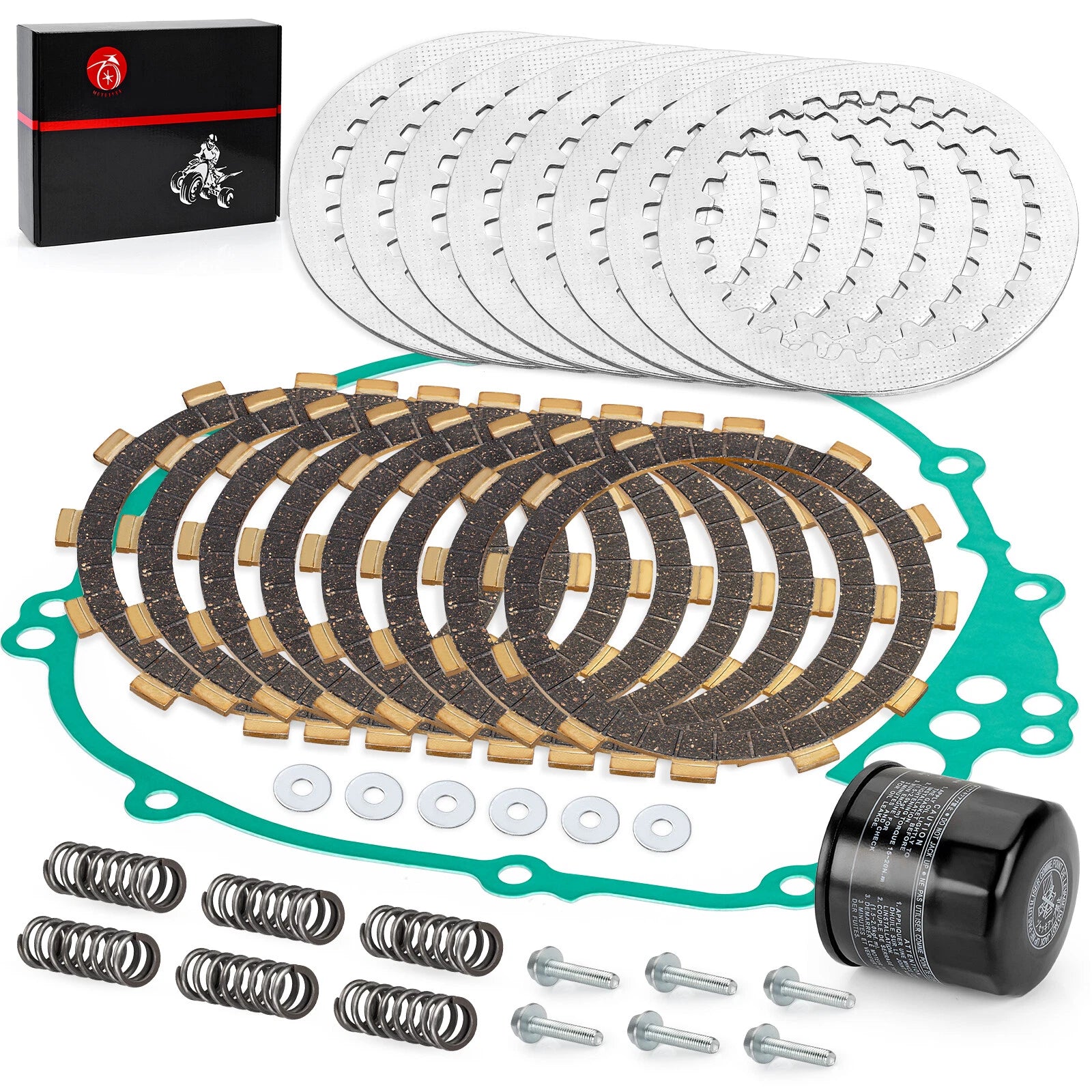 Clutch Friction and Steel Plates Kit w/ Gasket for Yamaha FZ6 (2005–2009)