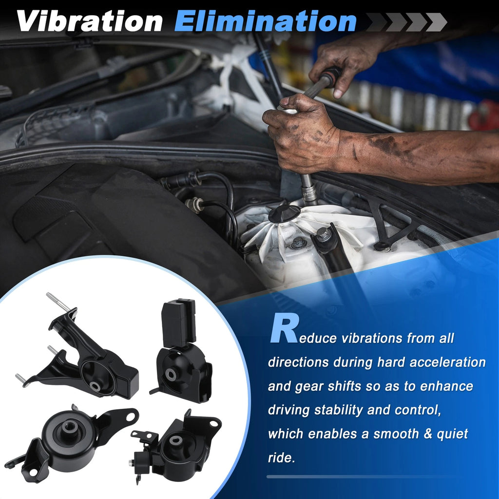 4X Engine Motor & Transmission Mount Kit for Scion TC 2.4L (2005–2010)