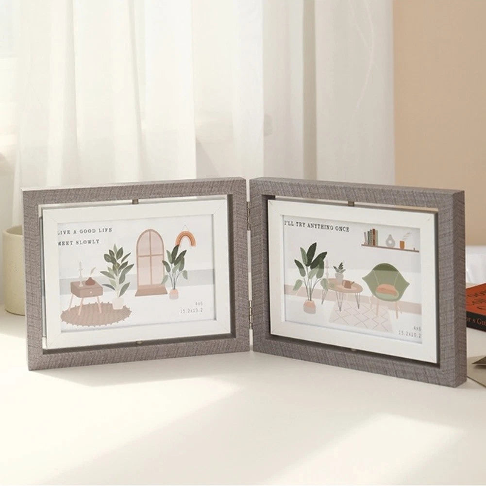 6 Inch Double Sided Floating Photo Frame for Tabletop