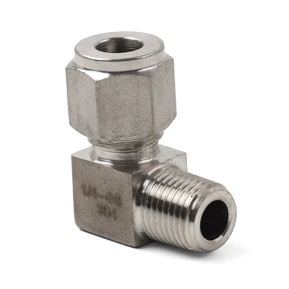 Compression Tube Fitting 1/4 PT x 8mm OD Coupling Adapter 304 Stainless Steel