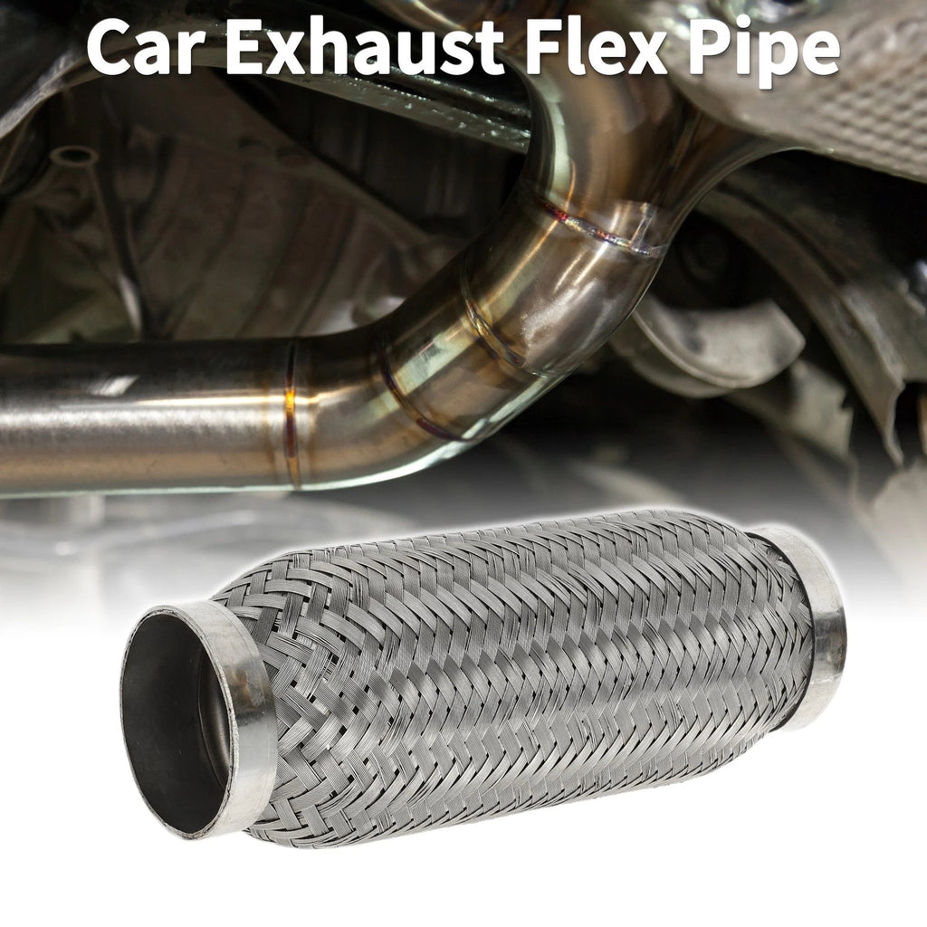 Flex Pipe for - 2.20 Inch OD, Braided, Silver Tone