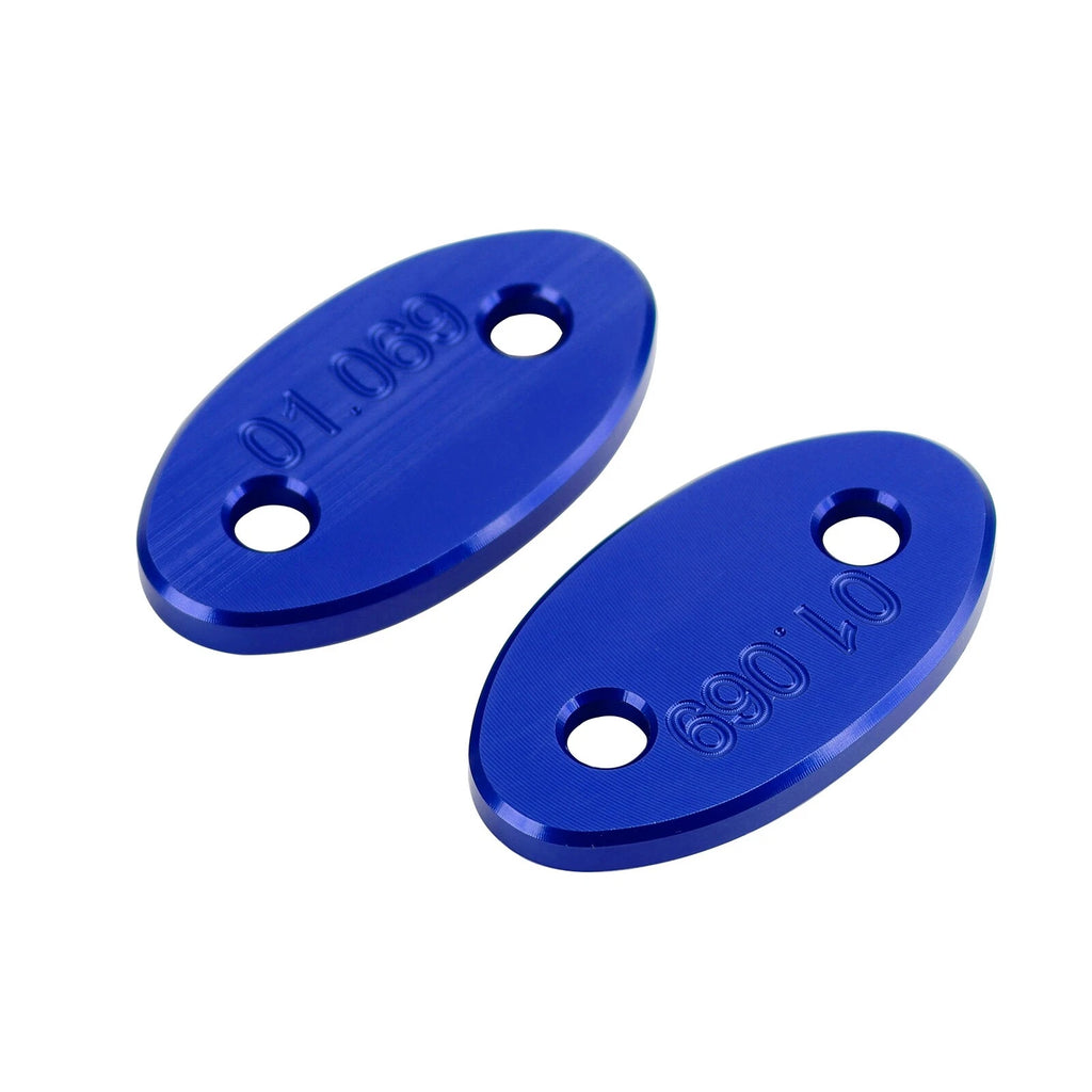 Aluminum Mirror Block Off Plates for Yamaha YZF-R1 (2007–2014) - Blue