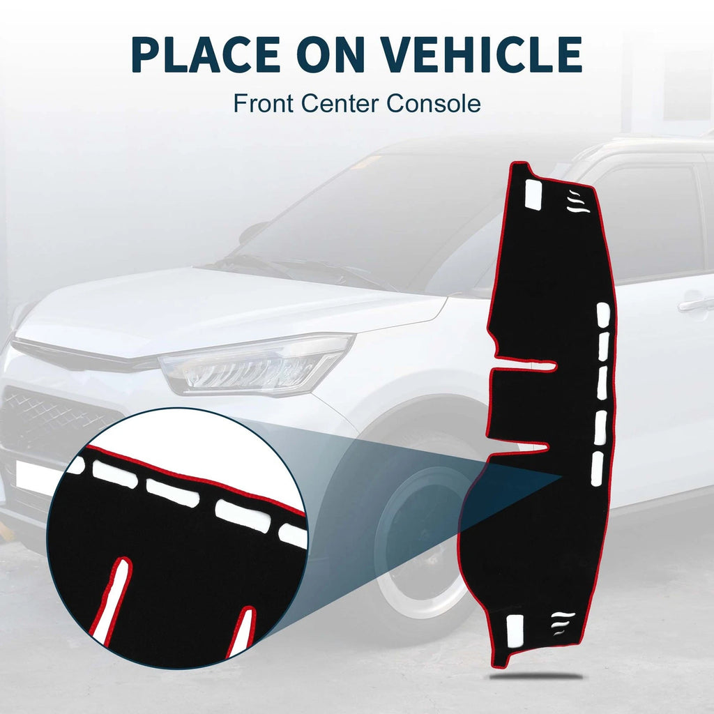 Dashboard Dash Cover Mat for Toyota Raize A200A (1 Set) Black Red