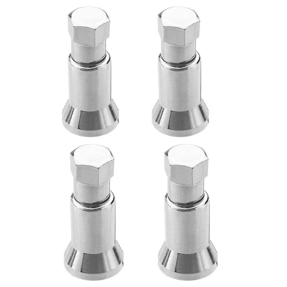 Set of 4 Chrome Tire Valve Stem Caps for Auto Accessories