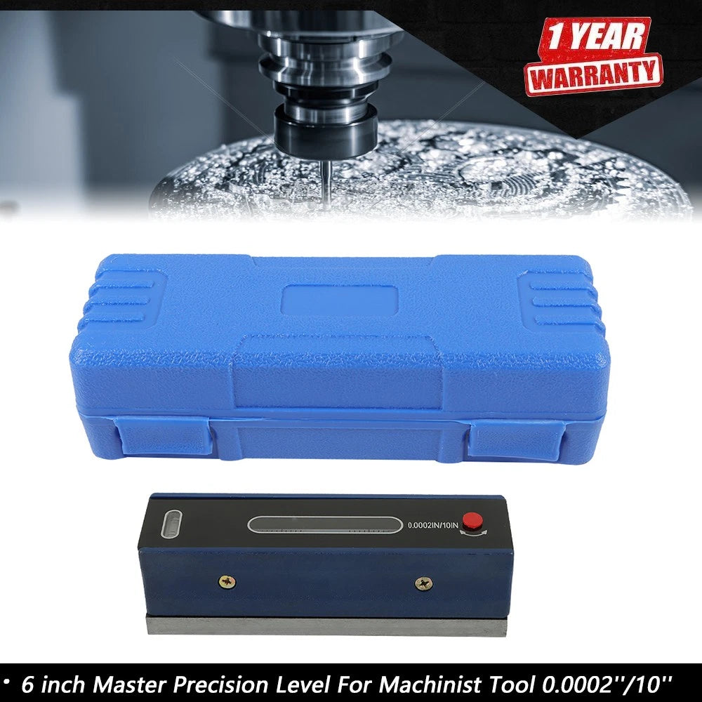 6" Precision Bar Machinist Level for Universal Use (0.0002'' Accuracy)